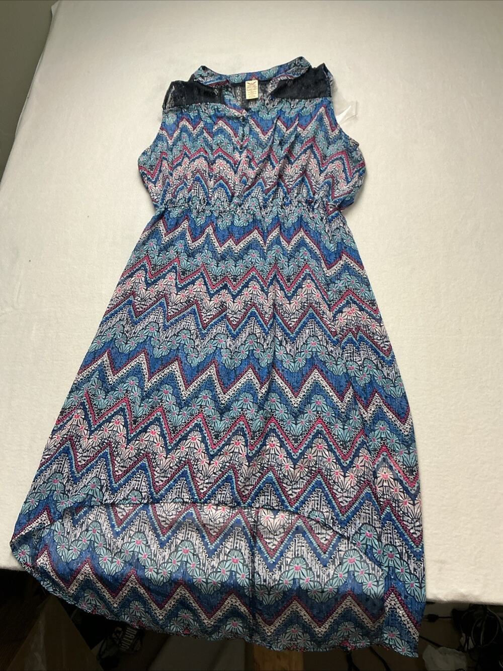 FADED GLORY womens Sz XXL Dress sleeveless chiffon high low hem line 26/28,3892